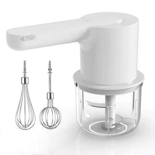 NTEXCA 2 in 1 Electric Wireless Food Processor Mixer, Garlic Chopper Masher Egg Whisk Beater (White) - Toytexx NTEXCA 2 in 1 Electric Wireless Food Processor Mixer, Garlic Chopper Masher Egg Whisk Beater (White) - Toytexx